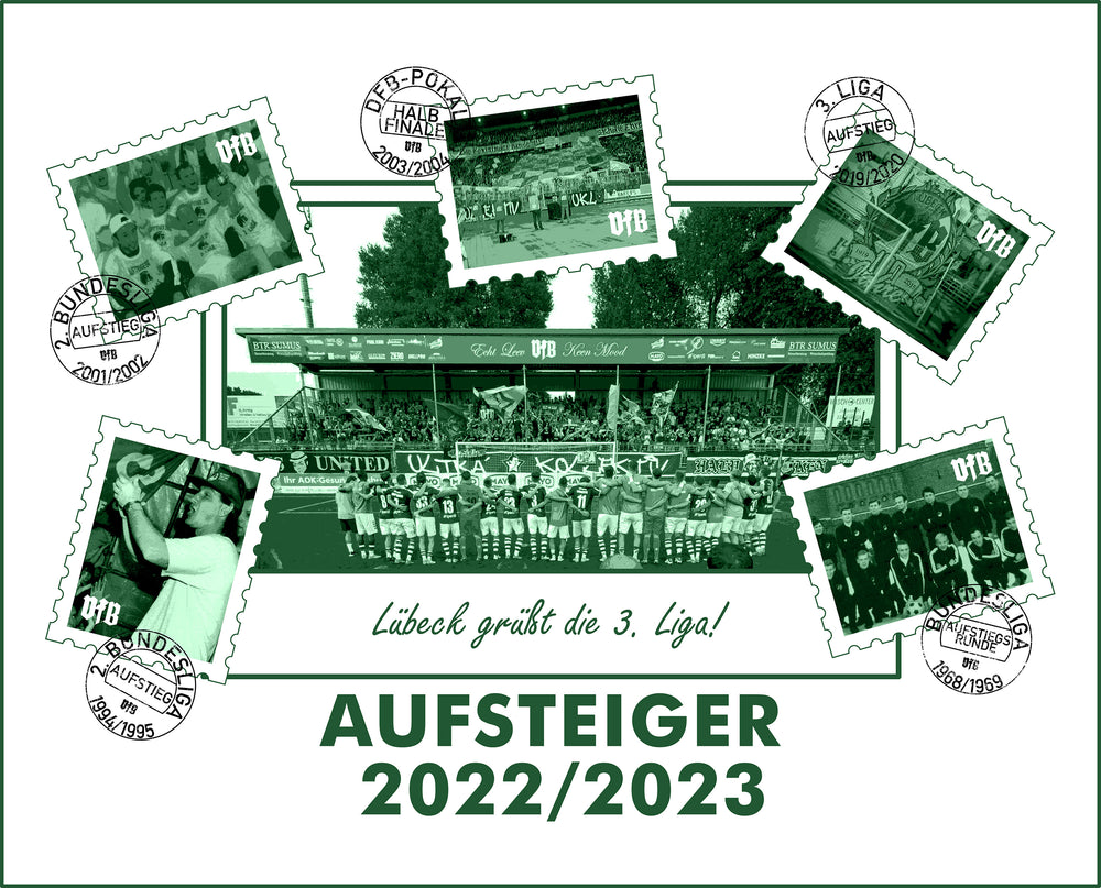 
                  
                    Aufstiegsshirt 2023 - Lübeck grüßt die 3. Liga
                  
                